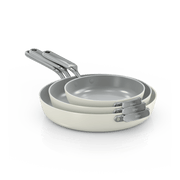 Ninja NeverQuit™ 3-Piece Ceramic Frying Pan Set in Bone